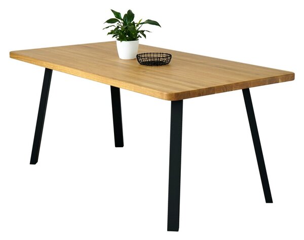 Jídelní stůl s masivní dubovou deskou Convex 1400 x 900 mm
