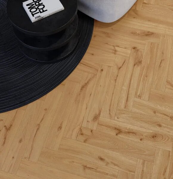Vynilová SPC podlaha Barlinek Next Step Herringbone - Ginger Oak