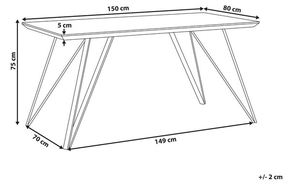 Jídelní stůl MOLDEN Mramor/Zlatá 150 cm 80 cm