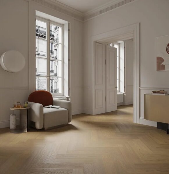 Vinylová SPC podlaha Barlinek Next Step Herringbone - Antic Oak s integrovanou podložkou