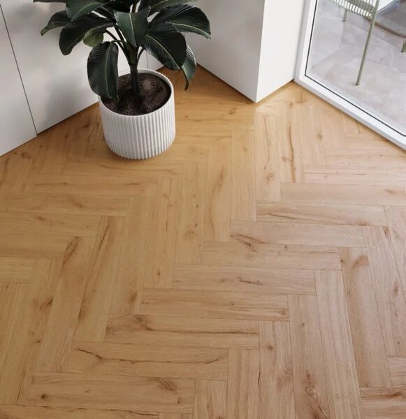 Vynilová SPC podlaha Barlinek Next Step Herringbone - Ginger Oak
