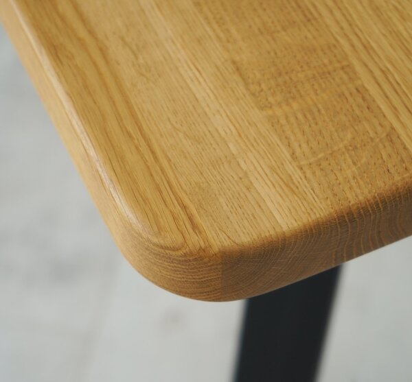 Jídelní stůl s masivní dubovou deskou Convex 1400 x 900 mm