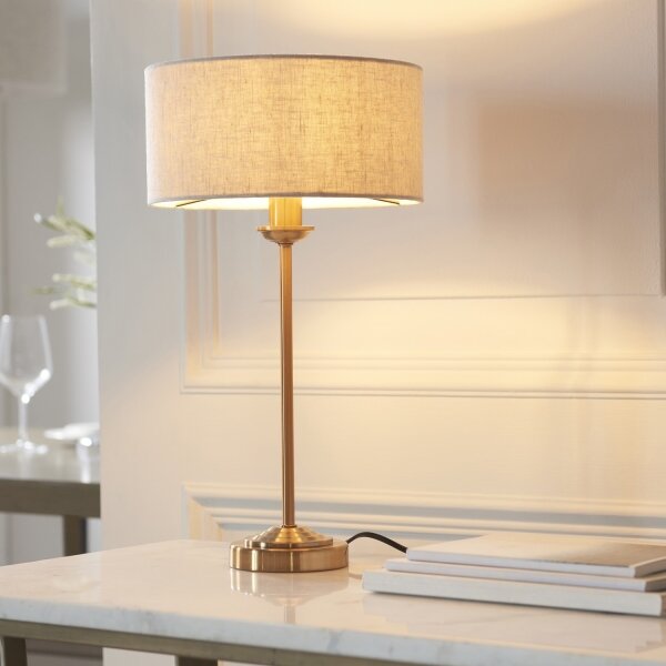 Endon 110728 - Stolní lampa HIGHCLERE 1xE14/7W/230V béžová/mosaz