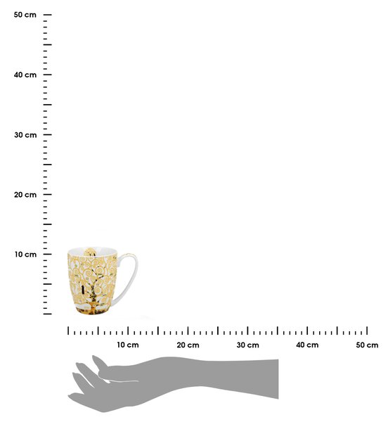 Porcelánový hrnek Klimt Ecru Tree Of Life 350 ml
