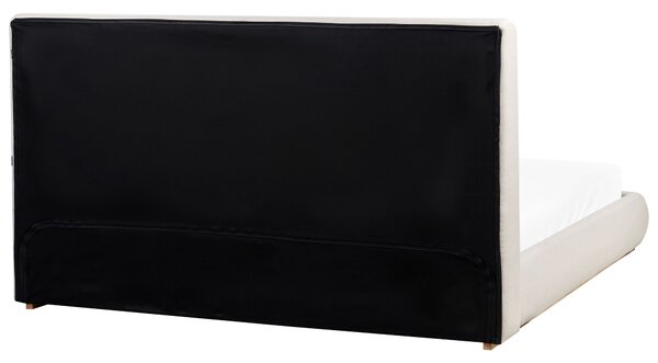 Postel s úložným prostorem Tkanina CAMPAGNE 180 x 200 cm Světle béžová