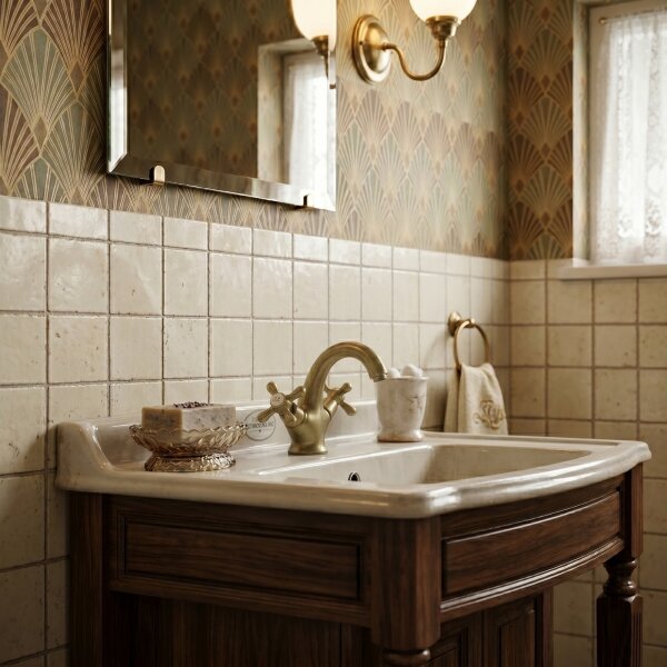 RAV Slezák MK128.0SM - Umyvadlová baterie MORAVA RETRO 16 cm stará mosaz