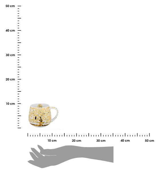 Porcelánový hrnek Klimt Ecru Tree Of Life 430 ml