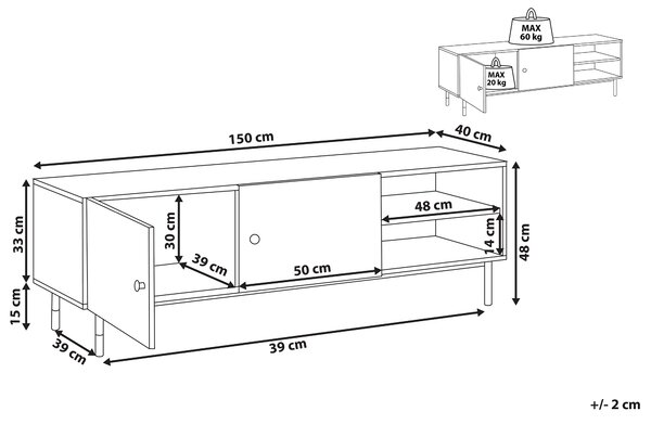 TV stolek ABILEN Hnědá/Černá