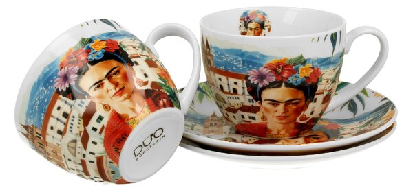 Porcelánový šálek s podšálkem Mexican Art Frida 270 ml sada 2ks