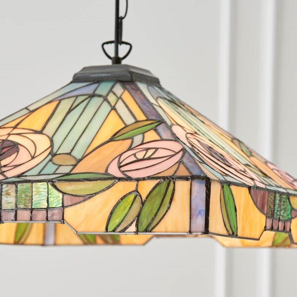 Endon 64384 - Lustr na řetězu Tiffany WILLOW 3xE27/60W/230V