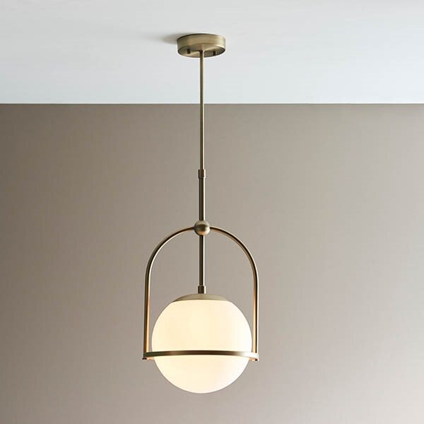 Endon 90844 - Lustr na tyči ONTARIO 1xE27/10W/230V mosaz