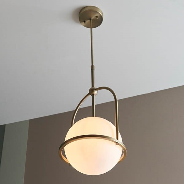 Endon 90844 - Lustr na tyči ONTARIO 1xE27/10W/230V mosaz