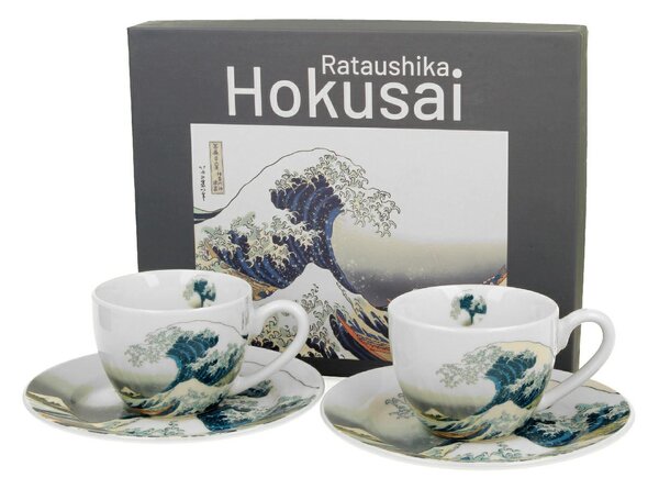Porcelánový šálek s podšálkem Hokusai The Great Wave 90 ml sada 2ks