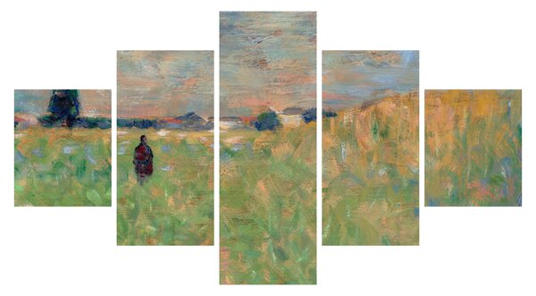 Obraz - Georges Seurat, A Summer Landscape, reprodukce (125x70 cm)