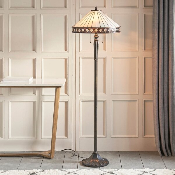 Endon 70936 - Stojací lampa Tiffany FARGO 2xE27/60W/230V pr. 50 cm