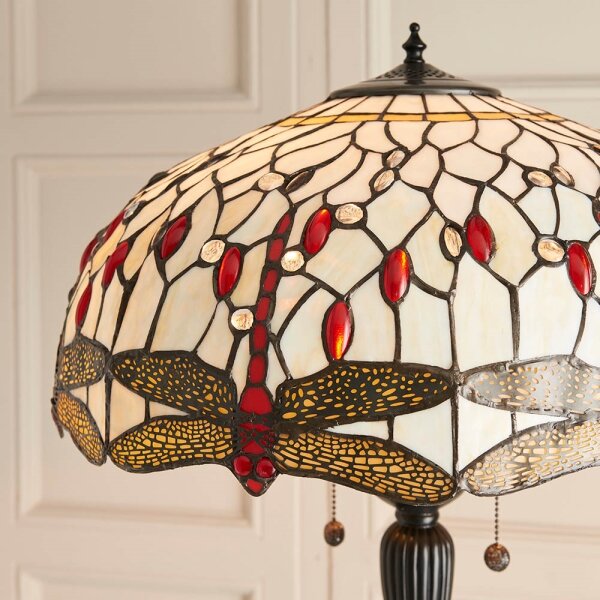 Endon 70940 - Stojací lampa Tiffany DRAGONFLY 2xE27/60W/230V pr. 50 cm