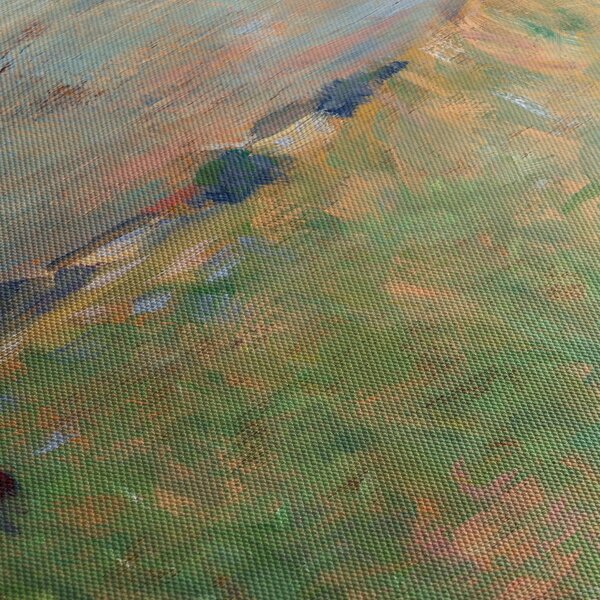 Obraz - Georges Seurat, A Summer Landscape, reprodukce (s hodinami) (90x30 cm)