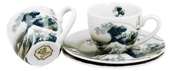 Porcelánový šálek s podšálkem Hokusai The Great Wave 90 ml sada 2ks