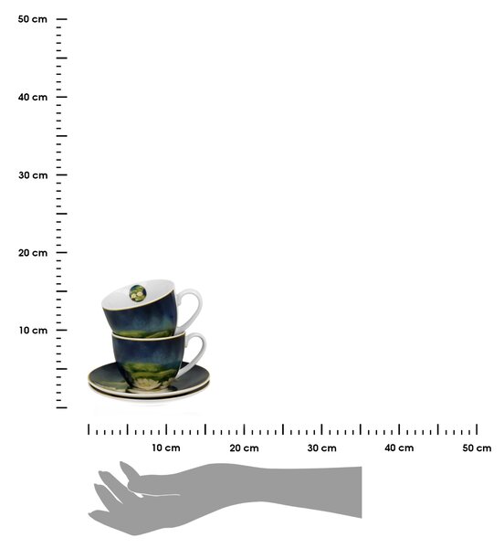 Porcelánový šálek s podšálkem Monet Nenufars 270 ml sada 2ks
