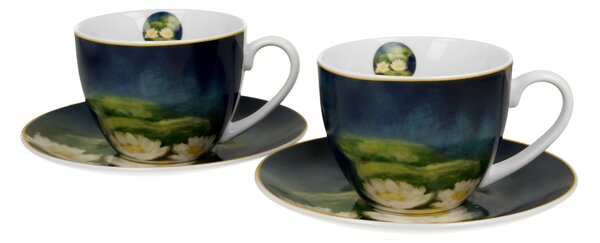 Porcelánový šálek s podšálkem Monet Nenufars 270 ml sada 2ks