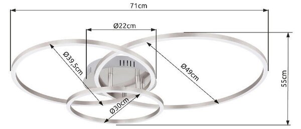 STROPNÍ LED SVÍTIDLO, 68/55/10 cm Globo - Online Only svítidla, Online Only