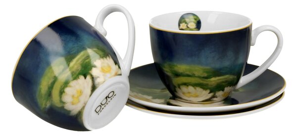 Porcelánový šálek s podšálkem Monet Nenufars 270 ml sada 2ks