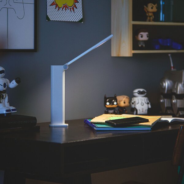 Amber přenosná stolní LED lampa 1x5W 120lm 4000K IP20 USB, krokové stmívání, bílá