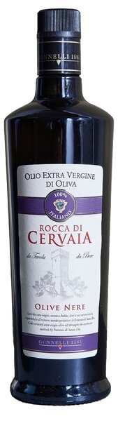 Extra panenský olivový olej Rocca di Cervaia Olive Nere 750 ml Gonnelli 1585 + karafa na olej Eva Solo 500 ml – set (Itálie)