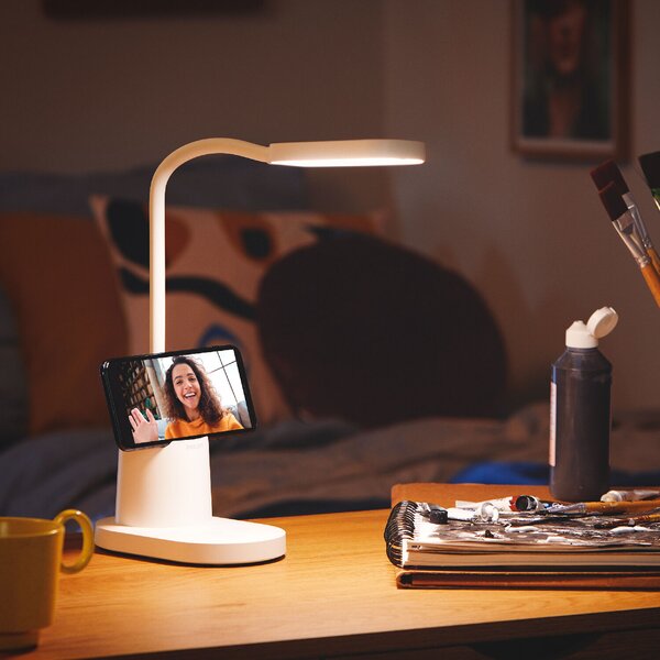 Bucket stolní LED lampa 1x7,5W 200lm 3000/4000/5700K IP20 USB krokové stmívání, bílá