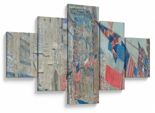 Obraz - Childe Hassam, Allies day, reprodukce (125x70 cm)
