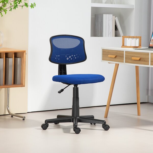 HOMCOM Ergonomická kancelářská židle bez područek, otočná kancelářská židle s prodyšným síťovinovým opěradlem, nastavitelná výška, nosnost 120 kg, mod