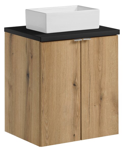 Comad Koupelnová skříňka s deskovým umyvadlem set Nova Oak 50 dub coast evoke/černá