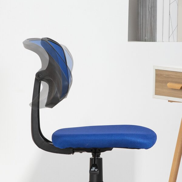 HOMCOM Ergonomická kancelářská židle bez područek, otočná kancelářská židle s prodyšným síťovinovým opěradlem, nastavitelná výška, nosnost 120 kg, mod