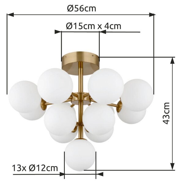 STROPNÍ SVÍTIDLO, 56/43 cm Globo - Online Only svítidla, Online Only