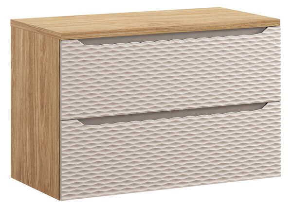 Comad Koupelnová skříňka pod deskové umyvadlo Ocean Beige 90 béžová/dub olejovaný