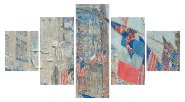 Obraz - Childe Hassam, Allies day, reprodukce (125x70 cm)