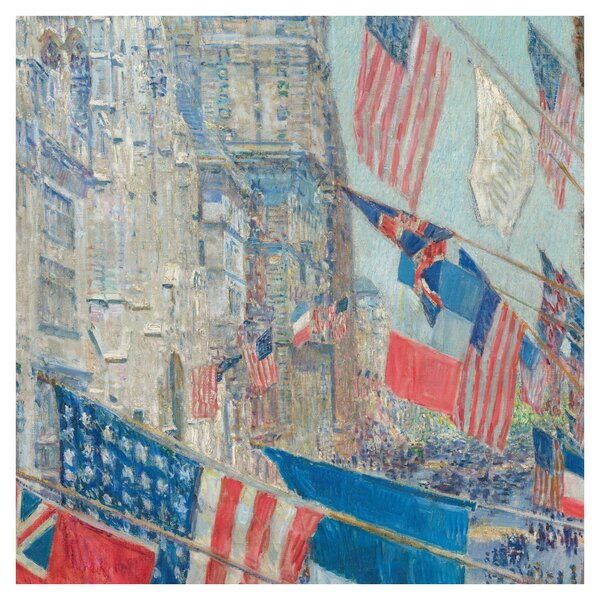 Obraz - Childe Hassam, Allies day, reprodukce (30x30 cm)