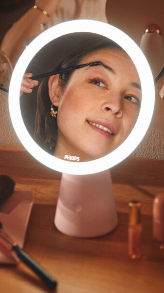Mirror stolní svítidlo se zrcadlem 1x4.5W 60lm 3000/4000/5000K USB, růžové