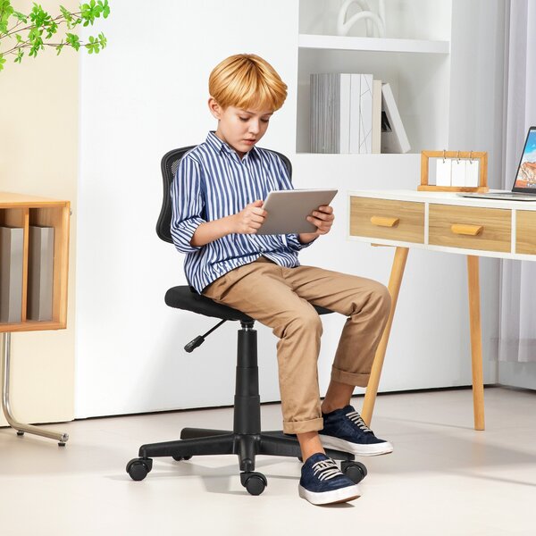 Kancelářská židle HOMCOM bez područek, ergonomická, síťovaná, otočná, nastavitelná výška, 120 kg nosnost | Aosom