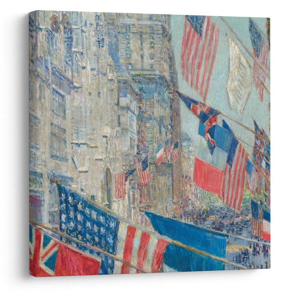 Obraz - Childe Hassam, Allies day, reprodukce (30x30 cm)