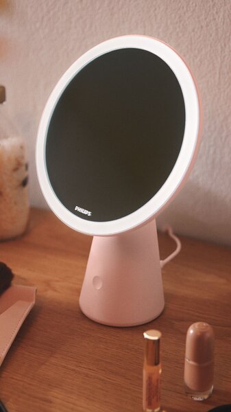 Mirror stolní svítidlo se zrcadlem 1x4.5W 60lm 3000/4000/5000K USB, růžové