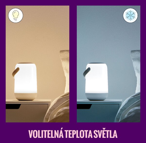 WiZ Mobile přenosná LED lampa 1x13,5W 400lm 2200-6500K RGB IP20, bílá