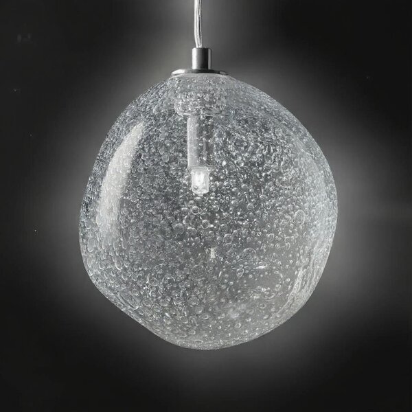 Designové svítidlo závěsné EOR200, Varianta Crystal/Stříbro