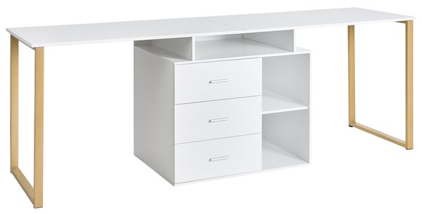 Nastavitelný stůl ASHMORE Bílá 165/220 cm 55 cm