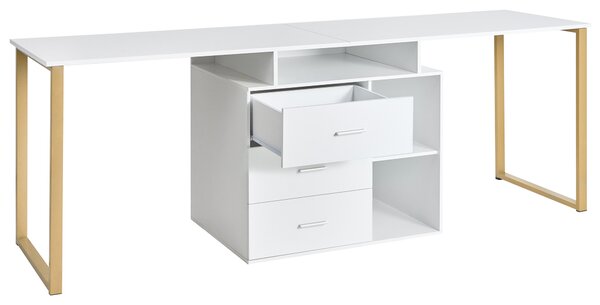 Nastavitelný stůl ASHMORE Bílá 165/220 cm 55 cm