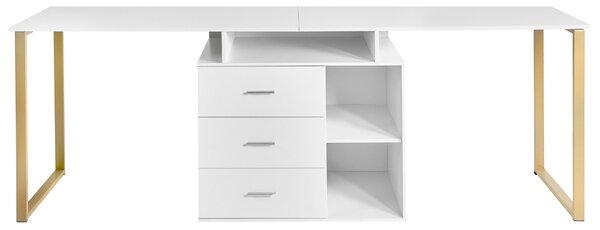 Nastavitelný stůl ASHMORE Bílá 165/220 cm 55 cm