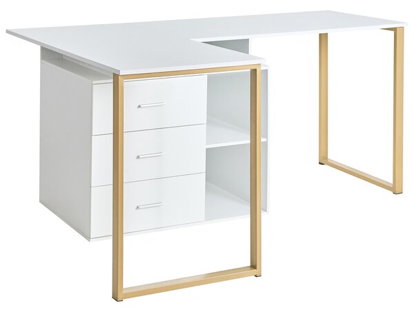 Nastavitelný stůl ASHMORE Bílá 165/220 cm 55 cm