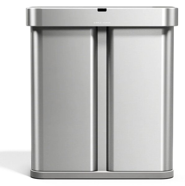 Simplehuman bezdotykový odpadkový koš DUAL SENSOR, 58 L (34/24), hlasové ovládání, nerez