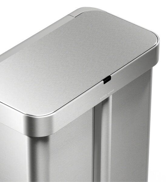 Simplehuman bezdotykový odpadkový koš DUAL SENSOR, 58 L (34/24), hlasové ovládání, nerez