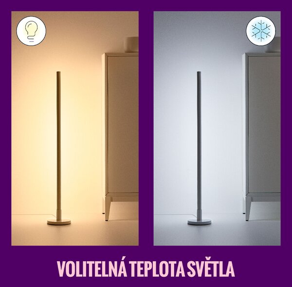 WiZ Pole stojací LED lampa 1x13W 1080lm 2200-6500K RGB IP20, bílá
